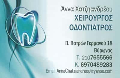 ΑΝΝΑ ΧΑΤΖΗΑΝΔΡΕΟΥ – ΧΕΙΡΟΥΡΓΟΣ ΟΔΟΝΤΙΑΤΡΟΣ ΒΥΡΩΝΑΣ ΑΤΤΙΚΗΣ
