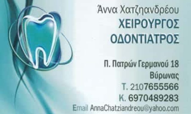 ΑΝΝΑ ΧΑΤΖΗΑΝΔΡΕΟΥ – ΧΕΙΡΟΥΡΓΟΣ ΟΔΟΝΤΙΑΤΡΟΣ ΒΥΡΩΝΑΣ ΑΤΤΙΚΗΣ