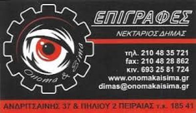 ΔΗΜΑΣ ΝΕΚΤΑΡΙΟΣ – ΟΝΟΜΑ ΚΑΙ ΣΗΜΑ – ΕΠΙΓΡΑΦΕΣ – ΠΕΙΡΑΙΑΣ ΑΤΤΙΚΗ