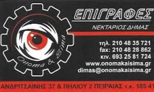 ΔΗΜΑΣ ΝΕΚΤΑΡΙΟΣ – ΟΝΟΜΑ ΚΑΙ ΣΗΜΑ – ΕΠΙΓΡΑΦΕΣ – ΠΕΙΡΑΙΑΣ ΑΤΤΙΚΗ